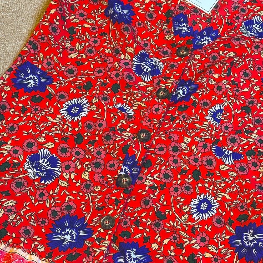 NEW Floral Button-Down Dress, size L - large, lightweight, summer new with tags - Picture 4 of 11